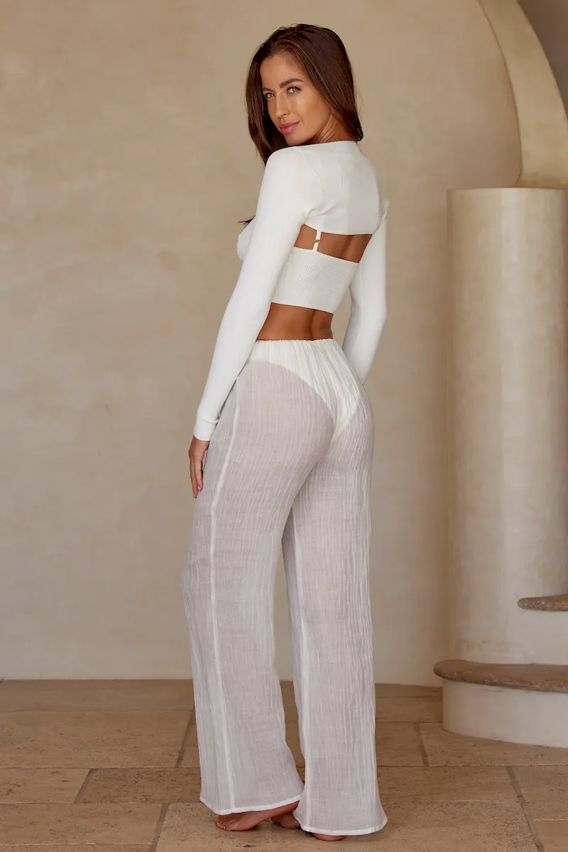 Beverly Hills Knitwear Top White Rib - Image 7