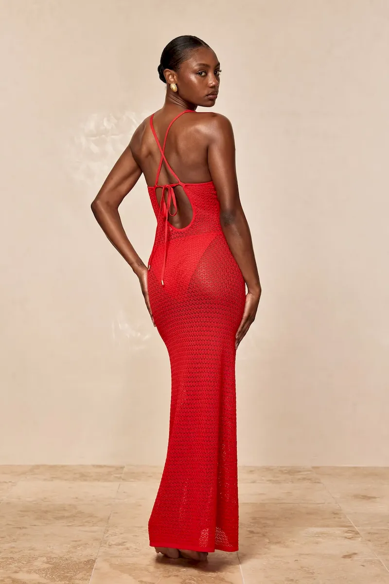 Ramatuelle Dress Chili Pepper Lace Crochet - Image 6