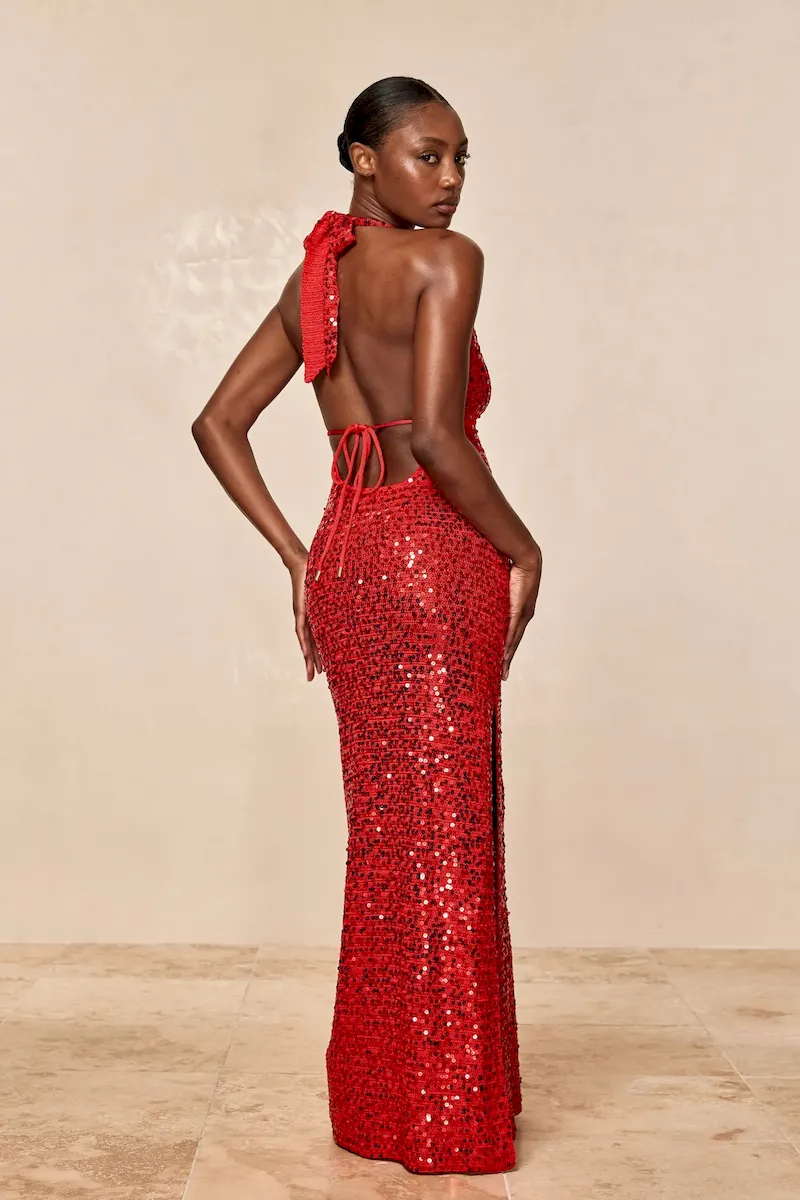 Catania Dress Chili Pepper Sequin - Image 3