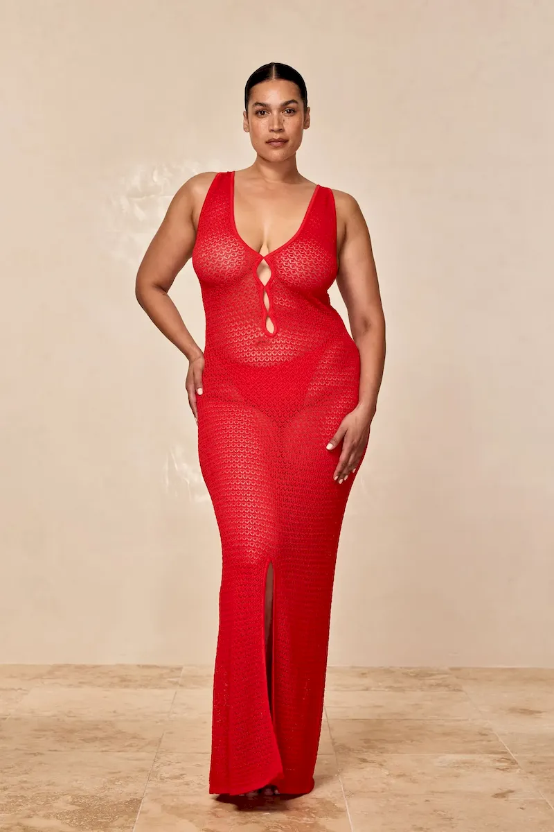 Ramatuelle Dress Chili Pepper Lace Crochet - Image 5