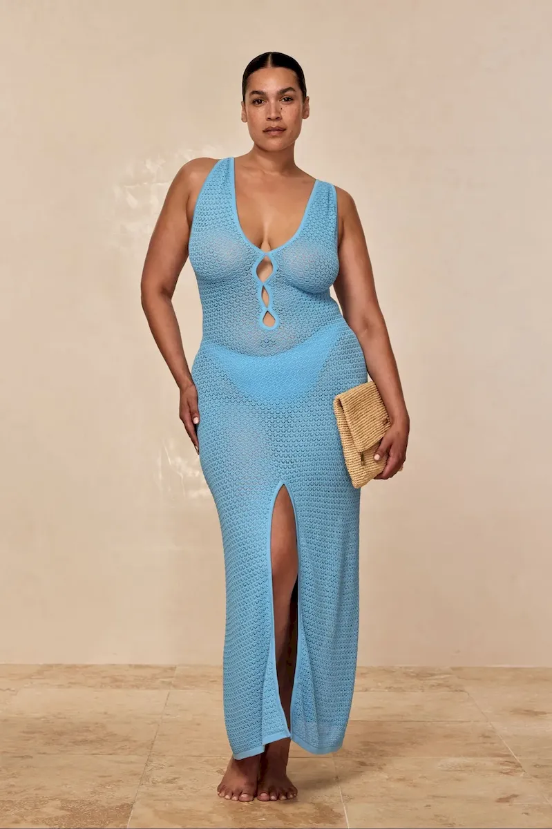 Ramatuelle Dress Ibiza Blue Lace Crochet - Image 7