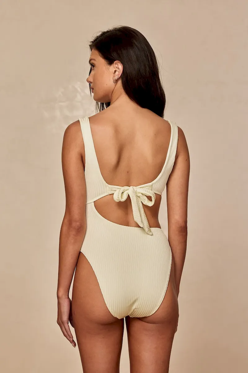 St. Barth’s One Piece Ivory Shiny Rib - Image 5