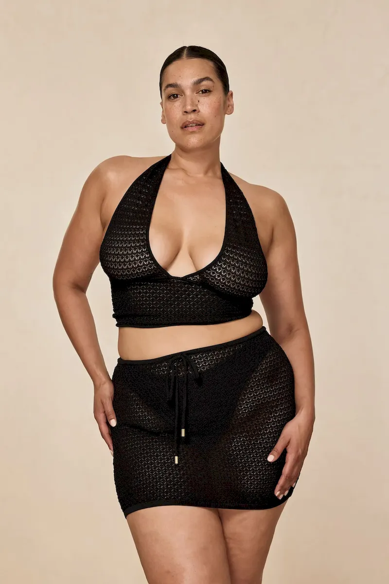 Cartagena Micro Skirt Black Lace Crochet - Image 4