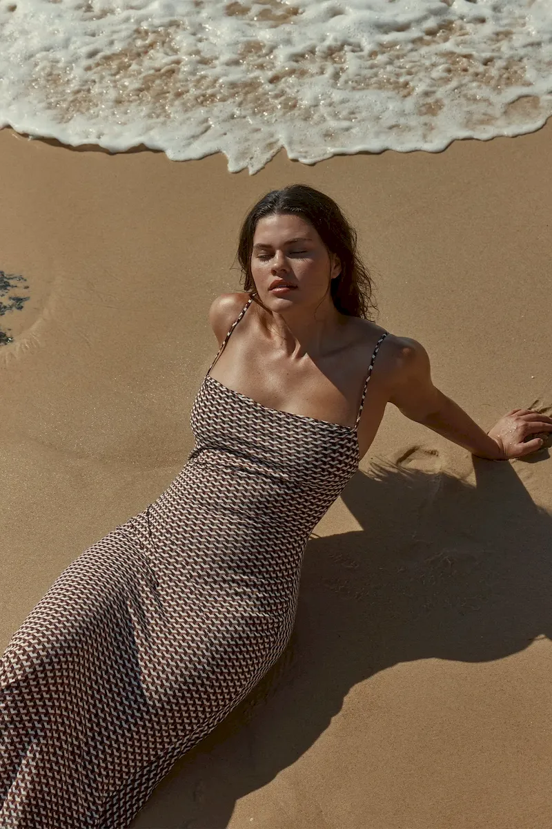 Cote D’azur Dress Husk Geo - Image 5