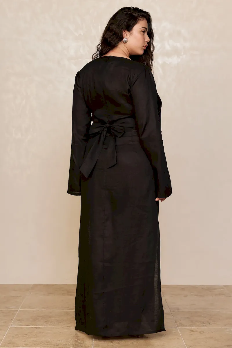 Montego Dress Black Linen - Image 7