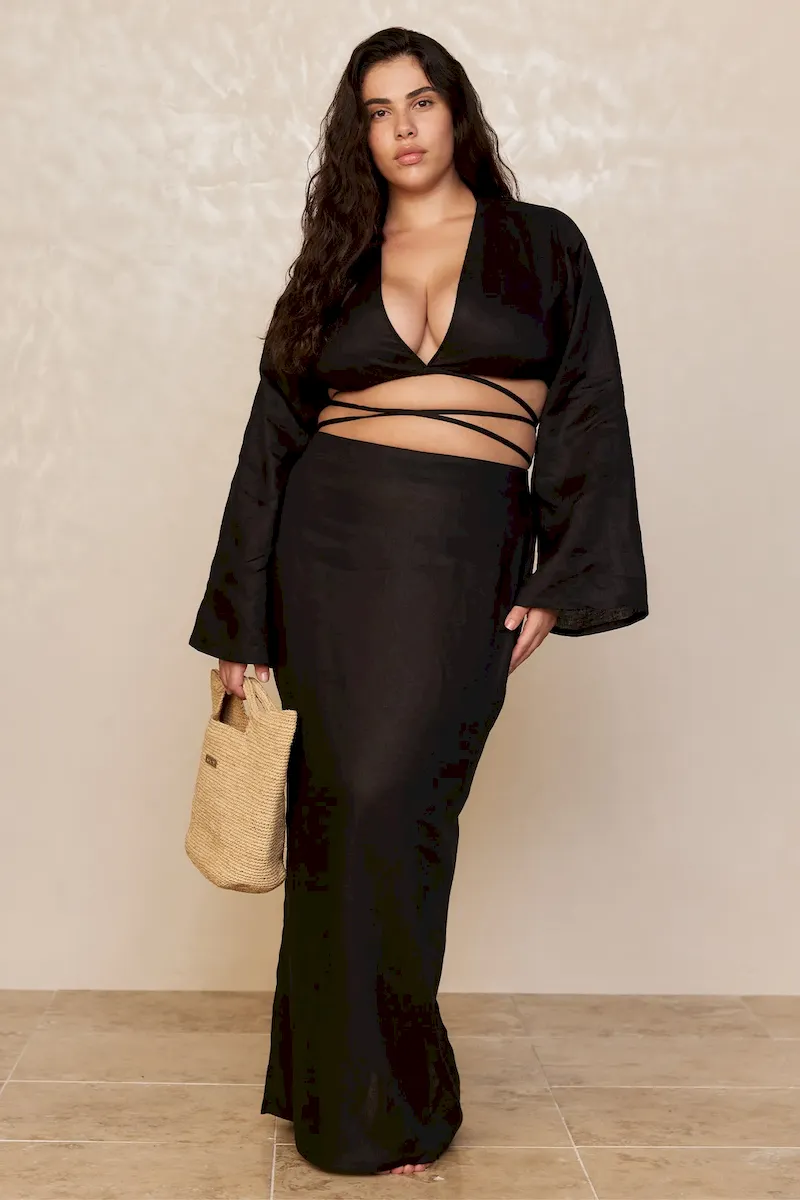 Azores Top Black Linen - Image 4