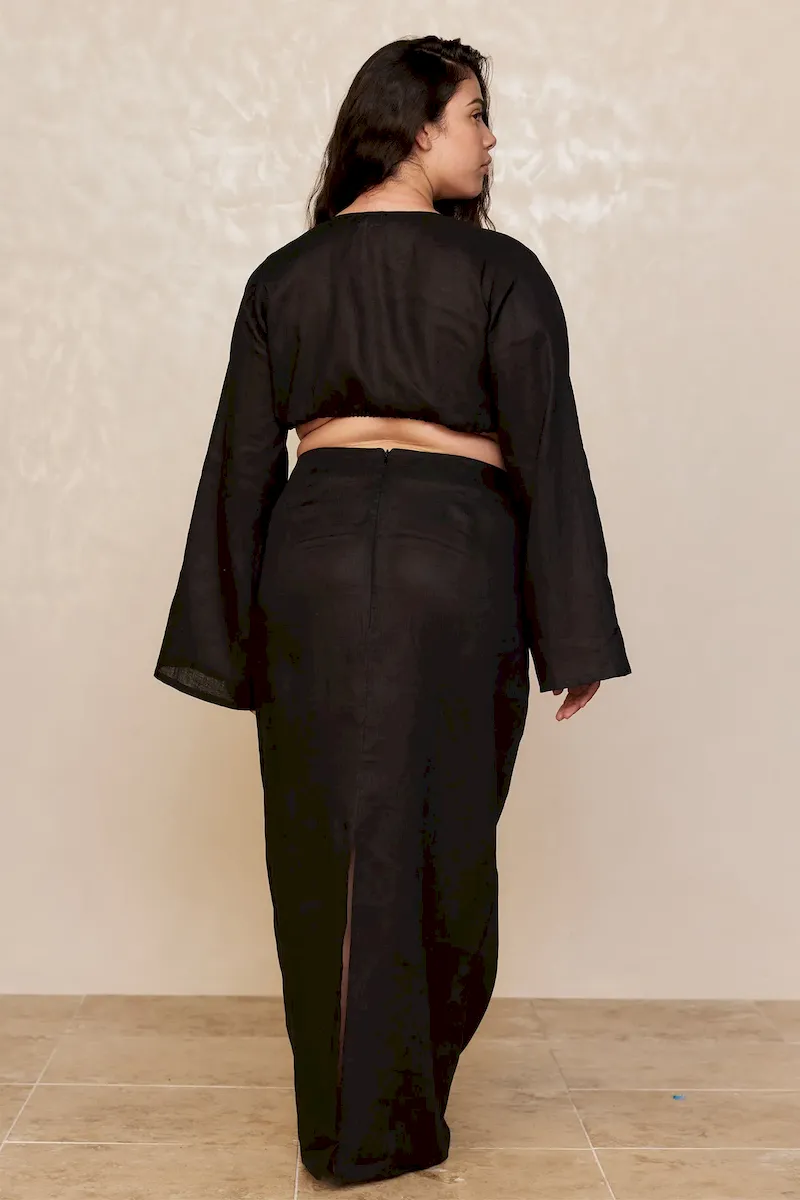 Azores Top Black Linen - Image 5