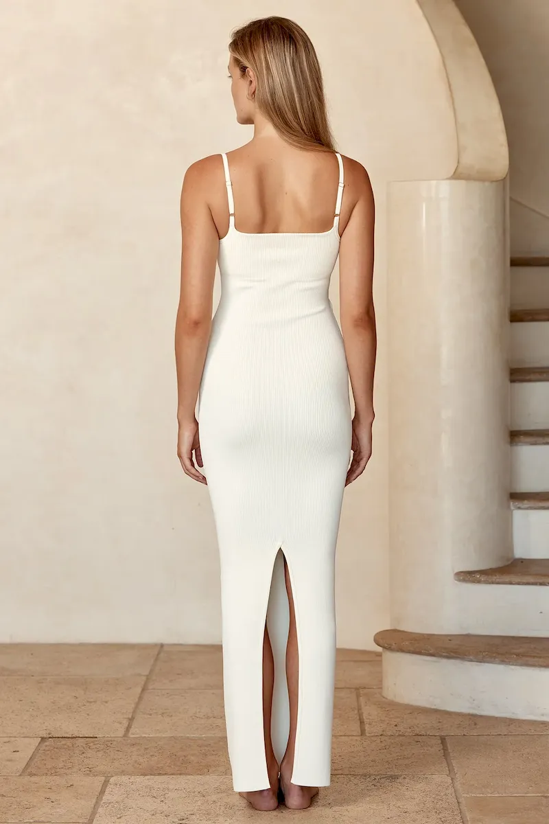 Provence Dress Ivory Knit Rib - Image 3