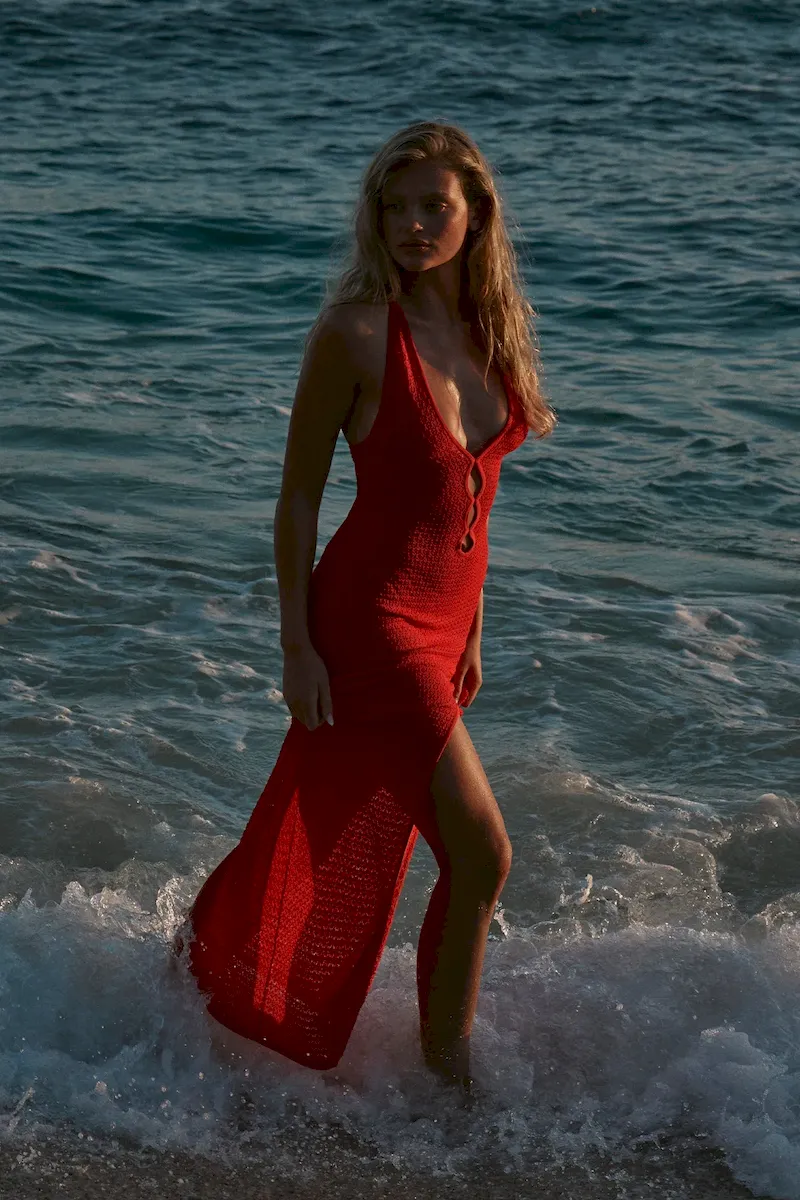 Ramatuelle Dress Chili Pepper Lace Crochet - Image 2