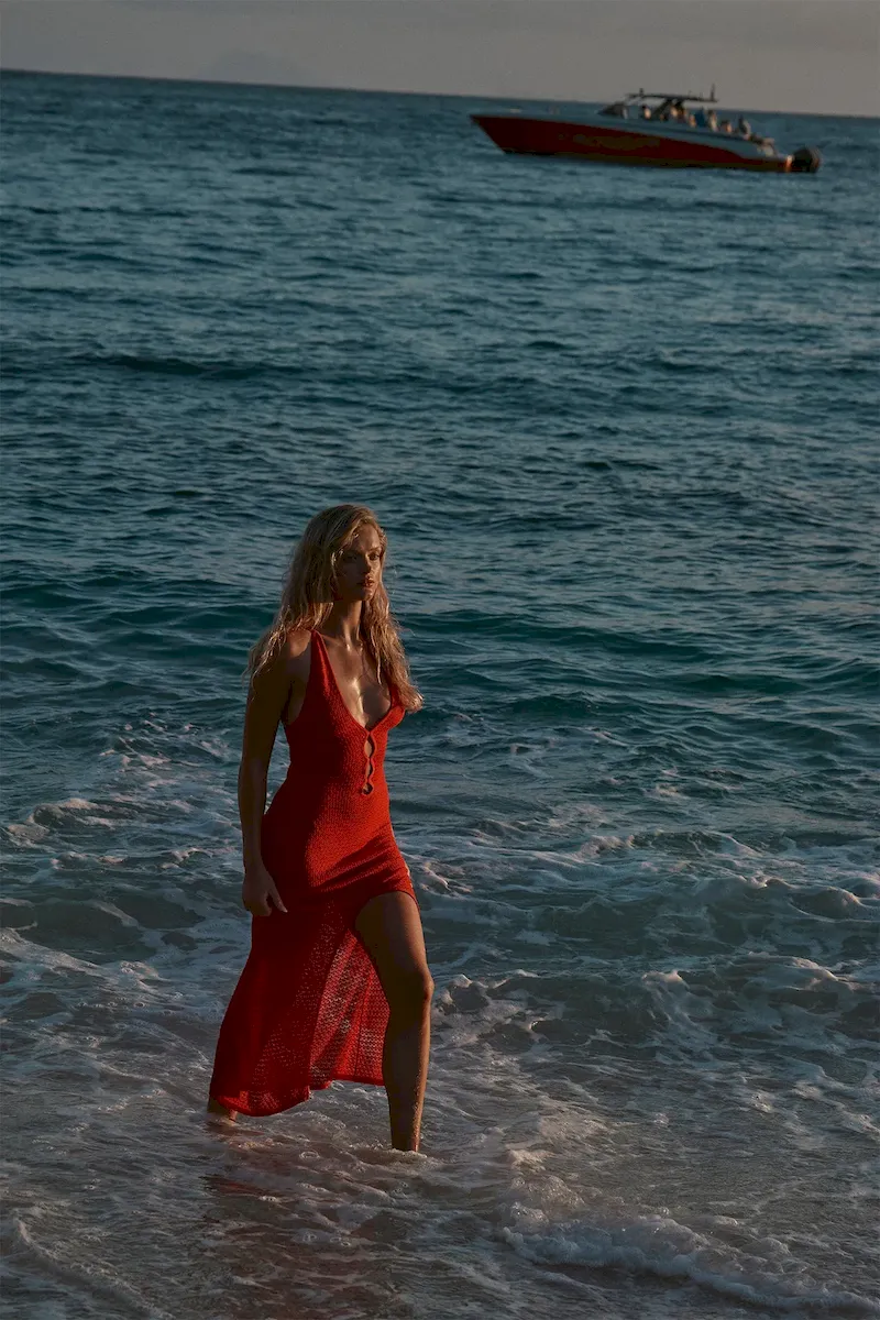 Ramatuelle Dress Chili Pepper Lace Crochet - Image 9