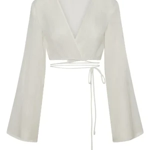 Azores Top Ivory Crinkle Linen