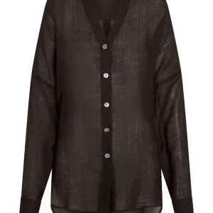 Barcelona Tunic Espresso Crinkle Linen