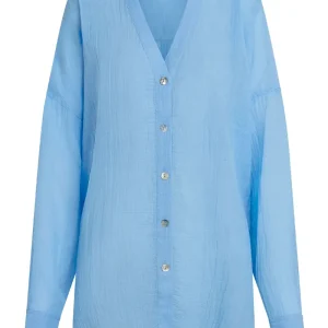 Barcelona Tunic Ibiza Blue Crinkle Linen