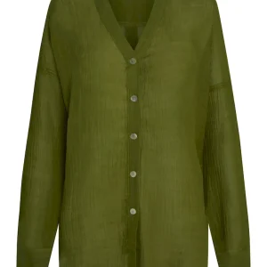 Barcelona Tunic Olive Crinkle Linen