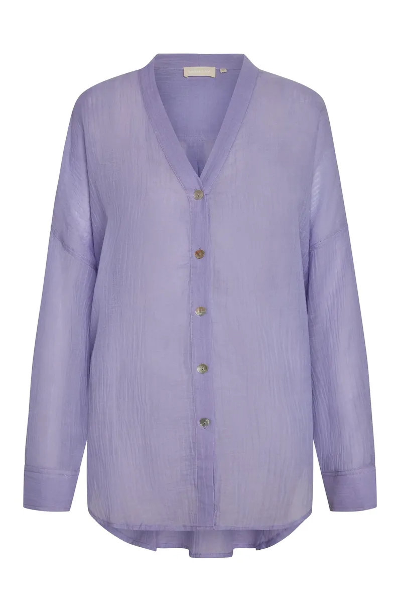 Barcelona Tunic Wisteria Crinkle Linen