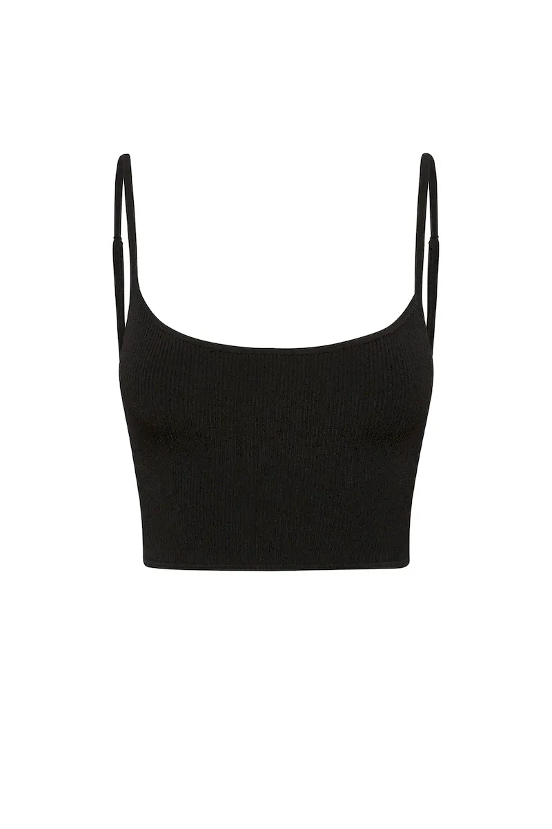 Beverly Hills Knitwear Top Black Rib