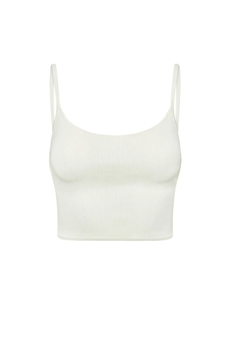Beverly Hills Knitwear Top White Rib