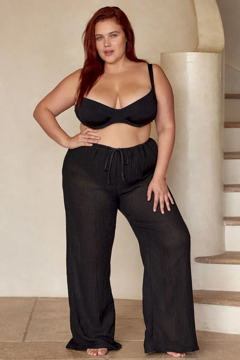 Belize Pant Black Crinkle Linen - Image 5