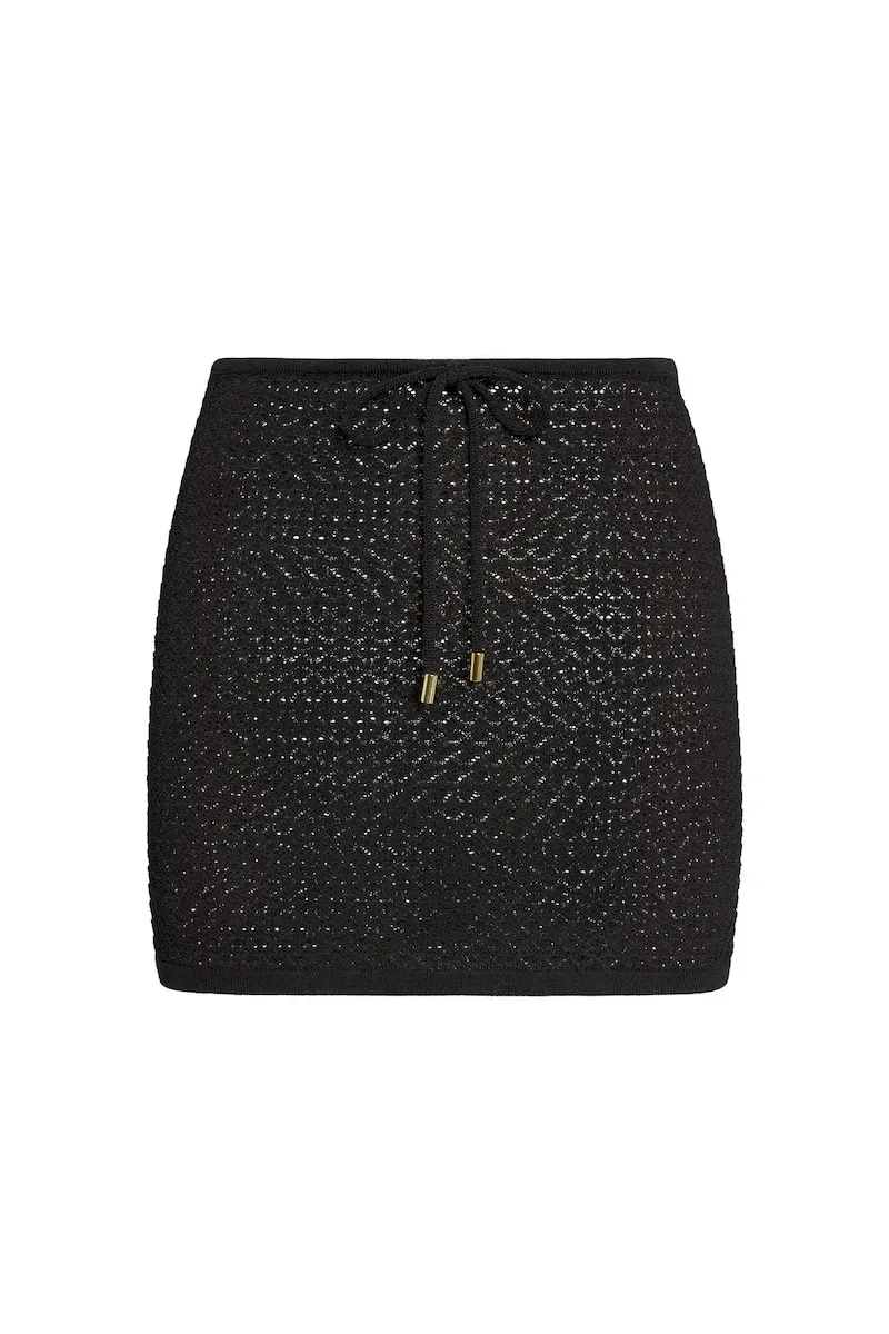 Cartagena Micro Skirt Black Lace Crochet