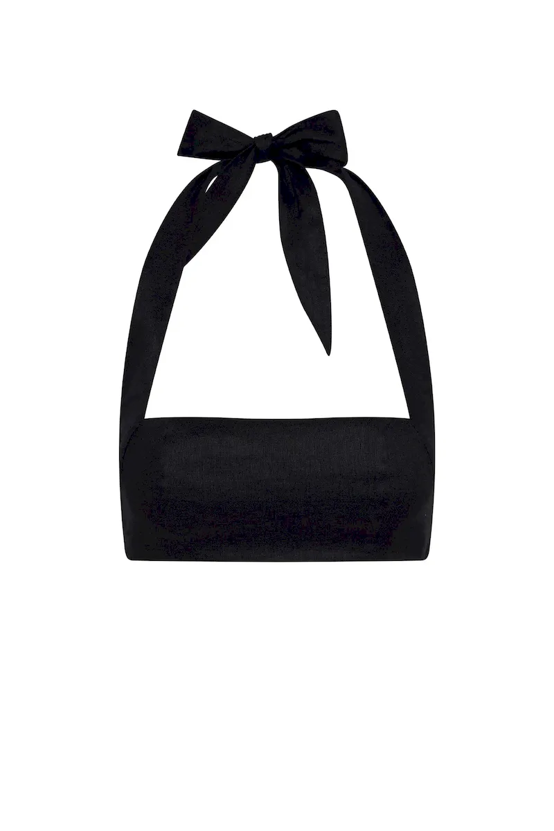 Montserrat Top Black Linen