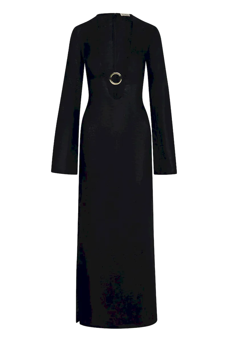 Montego Dress Black Linen