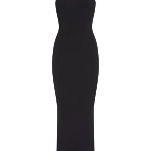 Provence Dress Black Knit Rib