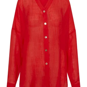 Barcelona Tunic Chili Pepper Crinkle Linen
