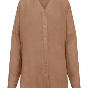 Barcelona Tunic Husk Crinkle Linen