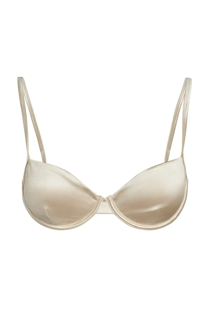 Capri Top Champagne Shiny Jersey