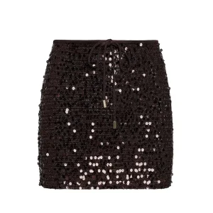 Cartagena Skirt Espresso Sequin