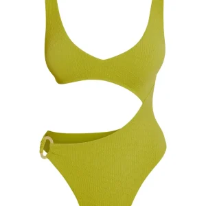 St. Barth’s One Piece Chartreuse Summer Plaid