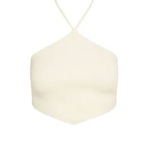 Doheny Top Ivory Knit Rib