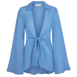 Grenada Tunic Azure Crinkle Linen