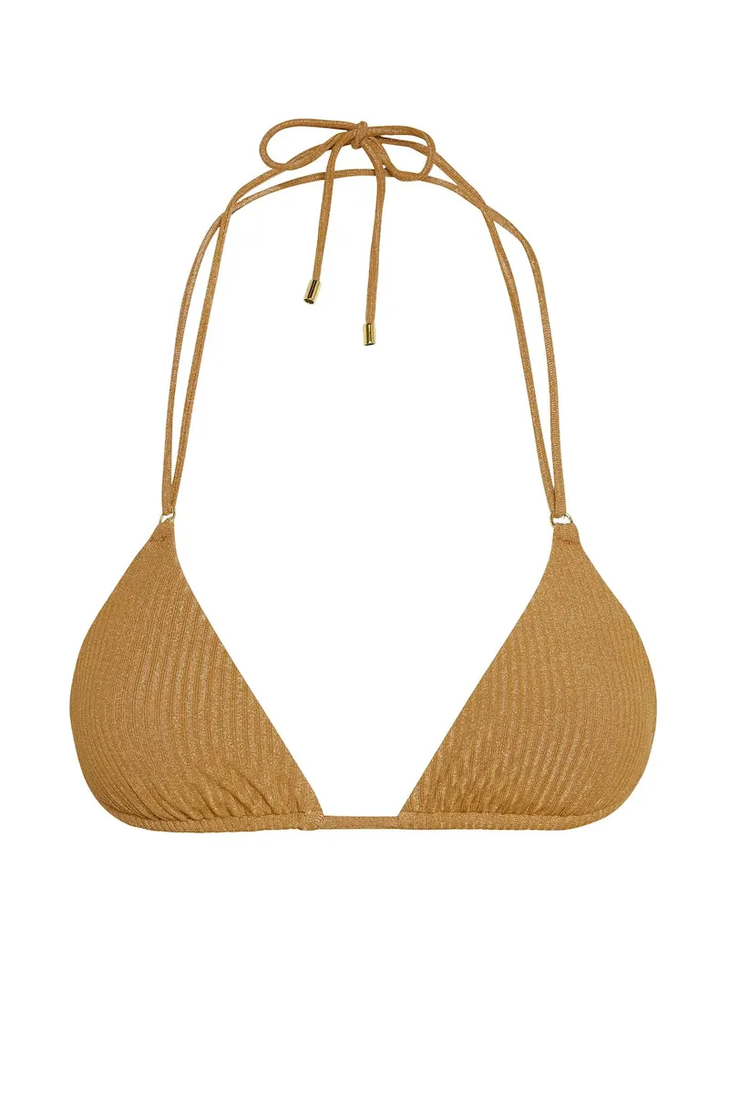 Hanalei Top Antique Gold Lurex Rib
