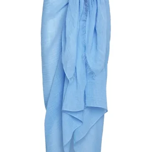 St. Tropez Sarong Ibiza Blue Crinkle Linen