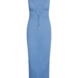 Monte Carlo Tie Dress Azure Lace Crochet