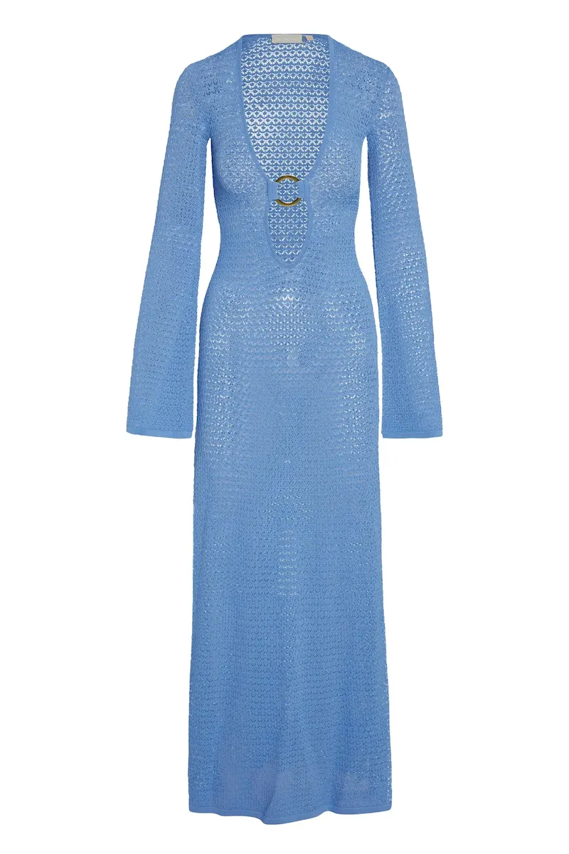 Montego Dress Azure Lace Crochet