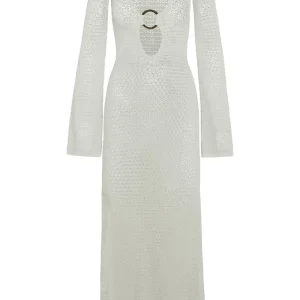 Montego Dress Ivory Lurex Lace Crochet