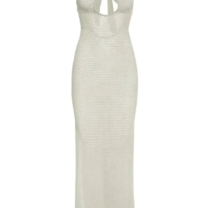 Montego Bandeau Dress Ivory Lurex Lace Crochet