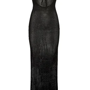 Montego Bandeau Dress Black Lace Crochet