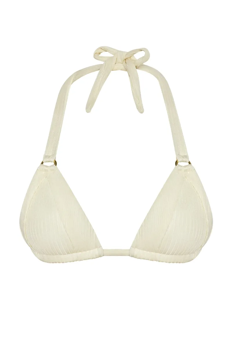 Morocco Top Ivory Shiny Rib