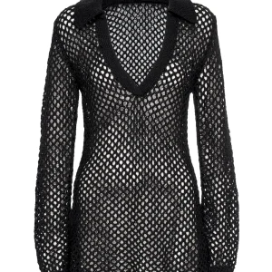 Newport Dress Black Crochet