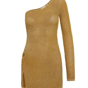 Palermo Mini Dress Antique Gold Lace Crochet