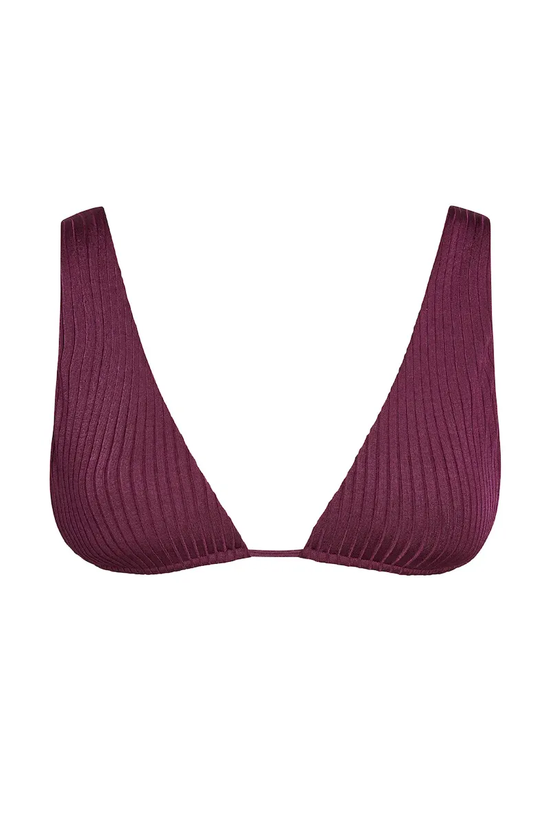 Palm Springs Top Eggplant Wide Rib