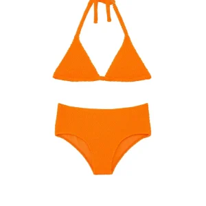 Palma Top & Seychelles Bottom Set Tangerine Crinkle