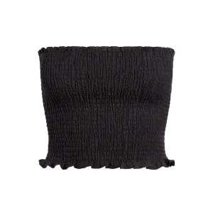 Rio Top Black Crinkle Linen