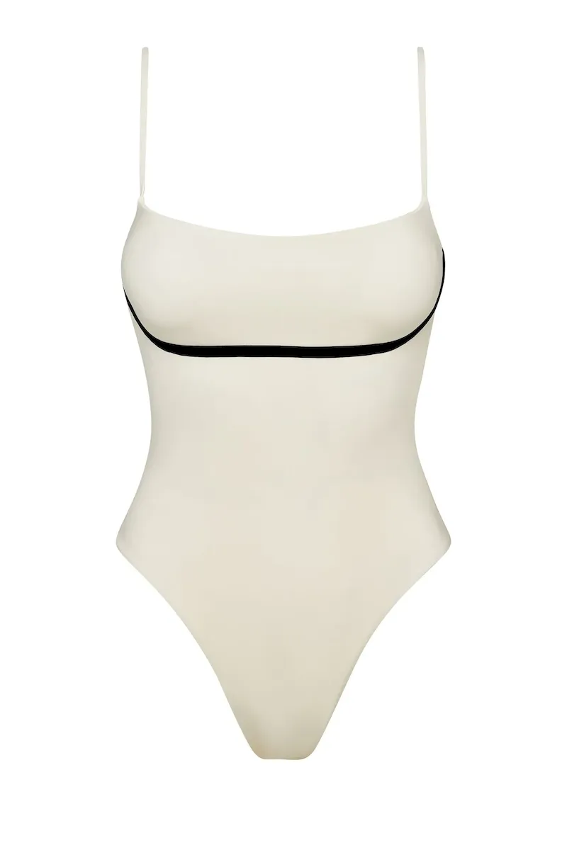 Sausalito One Piece Ivory/Black