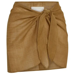 South Beach Sarong Antique Gold Crinkle Linen