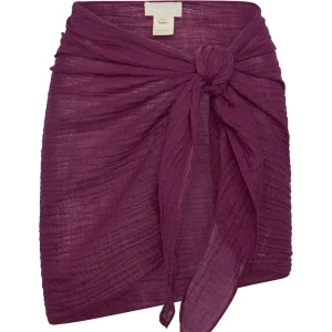 South Beach Sarong Eggplant Crinkle Linen