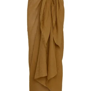 St. Tropez Sarong Antique Gold Crinkle Linen